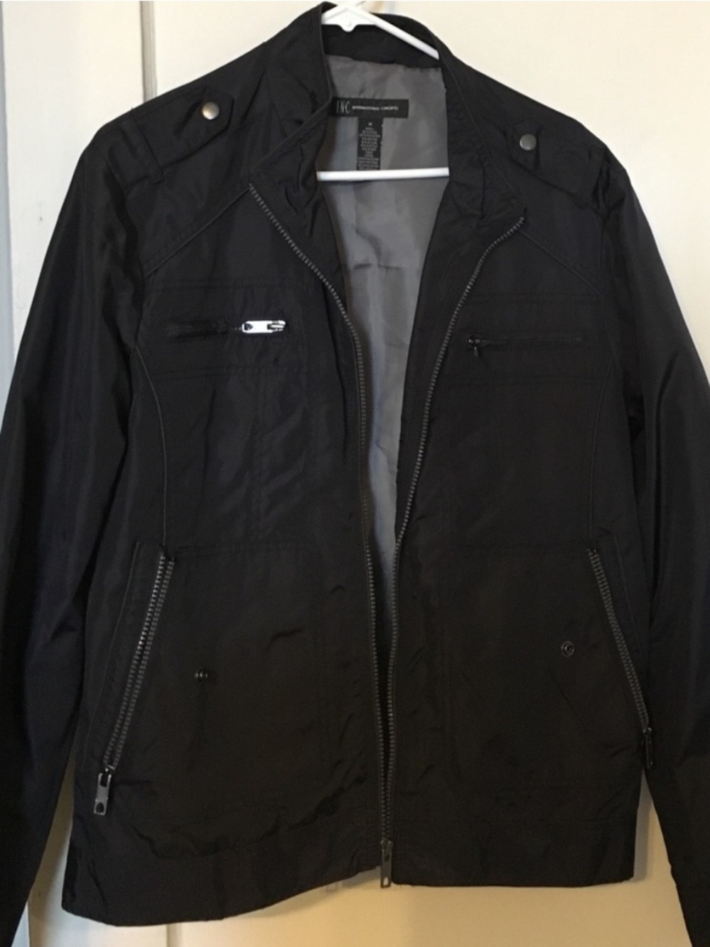 INC International Concepts Men's Black Zip Front Shirt Jacket